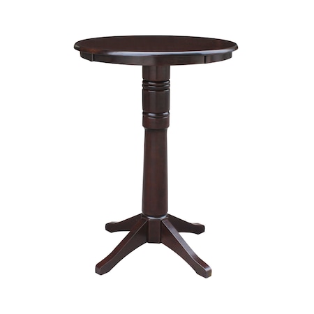 International Concepts Round 30 in Round Top Pedestal Table, 40.9 inH, Rich Mocha, 30 W, 30 L, 41.9 in H, Wood, Rich Mocha K15-30RT-27B-6B-2